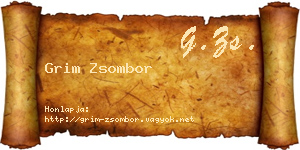 Grim Zsombor névjegykártya